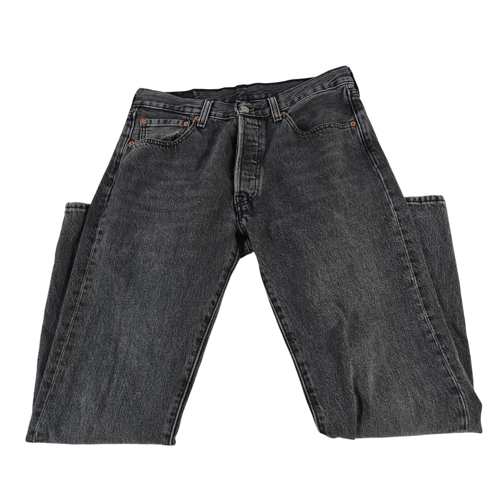 Levis 501 Original Fit Mens Gray Straight Leg Button Fly Denim Jeans 31x30